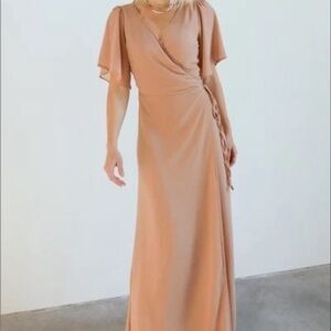 Baltic Born Ivy Nude Rose Wrap Maxi Dress